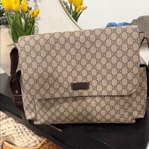 Gucci Beige and Brown diaper Bag